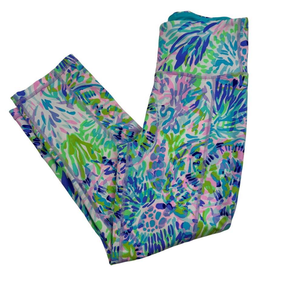 Lilly Pulitzer Luxletic Bright Vibrant Floral Print Cropped Leggings Women's S